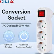 Resim CILIA 1/2 Adet Avrupa Standartlı Anahtarlı Duvar Priz - Darbe Dayanıklı, 3500W Maksimum Güç, Ev ve Ofis Kullanımı İçin Taşınabilir, Beyaz 