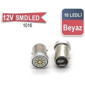 Resim Carub Ampul 12v 1016 10 Smd Led Beyaz 1 Ad 