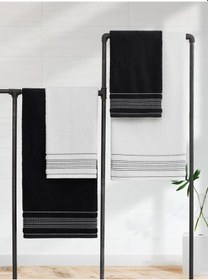 Resim 4 Lü Havlu Seti Ladin 50x90 Siyah - Beyaz 