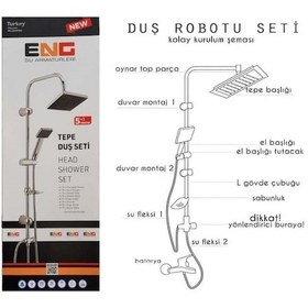 Resim Lüks Tepe Duş Seti Modern Tasarım, Yüksek Basınçlı Yağmurlama Duş Keyfi Krom 