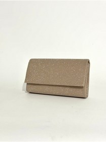 Resim NAZART Kadın Minik Kristal Simli Altın Abiye Clutch Portföy Zincir Askılı El Düğün Nişan Gece Çantası 