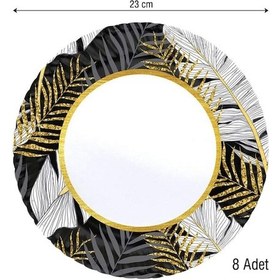 Resim Roll Up Karton Tabak Altın Simli Yapraklar Siyah 