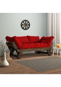 Resim Woodesk Adalar Masif Ceviz-kırmızı Renk 2li Kanepe Cpt8114-210 