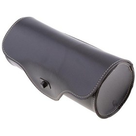 Resim Suntek Motosiklet Yan Saddlebag Pu Deri Yuvarlak Varil Eyer Alet 