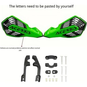 Resim Hightower Ktm Yamaha Honda Exc Crf İçin Yeşil Siyah Motosiklet El Koruyucu 360 Dönebilir Kaymaz 