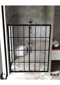 Resim Blackline Luxuryline Siyah 5Mm İki Duvar Çıtalı Arası Duşakabin H:190 Siyah 