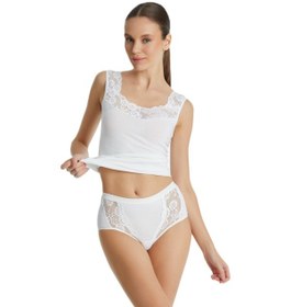 Resim Blackspade Kadın Büyük Beden Slip Külot Dantelli Private 1316 Beyaz 