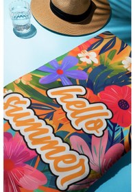 Resim Dijital Baskı Plaj Deniz Havlusu Hello Summer Desenli Peştamal Hvl0095 Renkli 