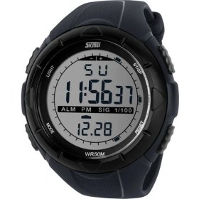 Resim Hanyang Gri Skmeı Marka Erkek Saatleri Pu Kayış Basit LED Dijital Askeri Alarm Izle Spor Elektronik Saat Su Geçirmez 30 M (Yurt Dışından) 