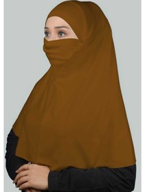 Resim Altobeh Hazır Türban Peçeli Pratik Eşarp Tesettür Nikaplı Hijab - Namaz Örtüsü Sufle (XL) - Taba 