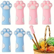 Resim 10-Lu WhiskerWonders Renkli Kedi Ayak İğne Korumaları, Karışık Renk Örgü İğnesi Kılıfları, Nakış ve Dikiş Aksesuarları 