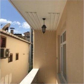 Resim UltraNova Asansörlü Çamaşır Kurutmalık, 6 Çubuk, 140 cm, Metal, Beyaz 