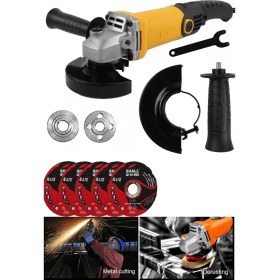 Resim Germany Bakır Sargılı 4500 W 115 mm Devir Ayarlı Spiral Avuç Içi Kesme ve Taşlama Makinası 