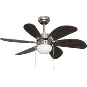 Resim fullreyon 60 Watt, 6 Kanatlı, 30 İnç, Kumandasız Tavan Vantilatörü, E27 Duylu Avize Tipi Tavan Vantilatörü 
