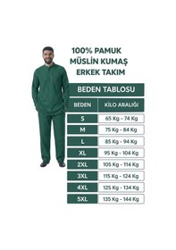 Resim Poriento Siyah Geniş Kalıp %100 Pamuk Müslin Kumaş Hakim Yaka Kısa Kollu Erkek Hac Umre Takımı Salaş Günlük 