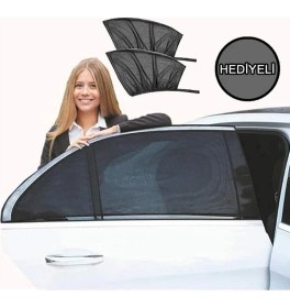 Resim Markaflex Araba Arka Yan Cam Anne Bebek Çocuk Emzirme Perdesi Oto Araç Arka Yan Cam Perde Güneşlik Örtüsü 2 Adet 