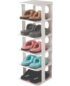 Resim Beyaz Blanche Lüks Ayakkabılık 4832 Ahşap Rengi 