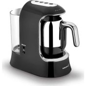 Resim Korkmaz Kahvekolik Aqua SiyahKrom Otomatik Kahve Makinesi 