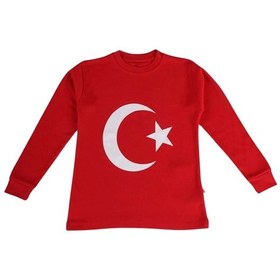 Resim Lollıco Kıds Ay-yıldız Baskılı Uzun Kollu Tshırt Kırmızı 