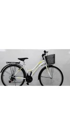 Resim Dorello Beyaz Bisiklet 26 Jant 2650 Model 2650 Model Beyaz Sepetli Beyaz Sarı 
