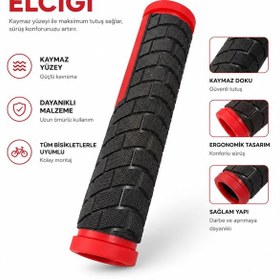 Resim Bisiklet Elcik Kaydırmaz Kauçuk 13cm X 3cm Bisiklet Gidon Elciği 