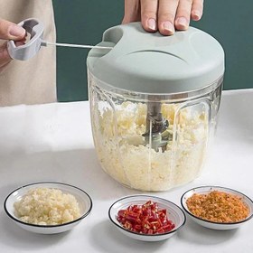 Resim Paslanmaz Çelik Bıçaklı Manuel Gıda İşleyicisi - 500/900ml, El Kolu Et Kıyma Makinesi, Sarımsak Doğrayıcı, Soğan Sıkacağı & Sebze Kesici, Dayanıklı PP Plastik Gövde, Elektrik Gerekmez - Evde Yemek Pişirme İçin Mükemmel, Mutfak Manuel Aracı|Verimli Mutfak Eşyası|Elektrik Gerekmez, Mutfak İçin Mini Gıda İşleyicisi 