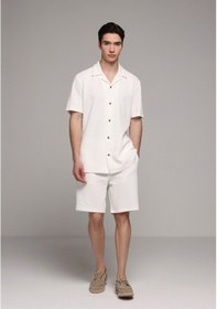 Resim Colin's Colins Regular Fit Apaj Yaka Düz Erkek Beyaz Kısa Kol Gömlek Cl1078406 Q1.v2 Wht 