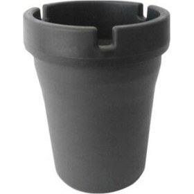 Resim Siyah Dumansız Kova Bardaklık Monteli Yuvarlak Küllük 