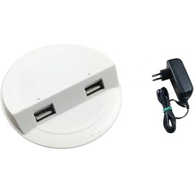 Resim EYM Çalışma Masası Için Masa Üstü Usb Şarj Aleti Beyaz Adaptör Dahil 