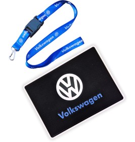 Resim TUSBA MARKET Volkswagen Logolu Anahtarlıklı Mavi Oto Ayna Askı Ipi | Volkswagen Araç Torpido Üstü Kaydırmaz Ped 