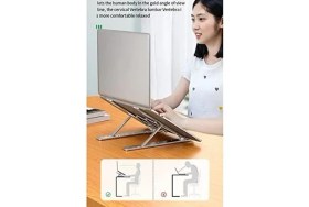 Resim Storemax Notebook Standı 2in1 Katlanabilir Taşınabilir Folding Alüminyum Dizüstü Bilgisayar Standı Telefon Standlı 13 Kademeli 