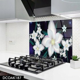 Resim Olinpa Cam Ocak Arkası Koruyucu | Çiçek Desenli 