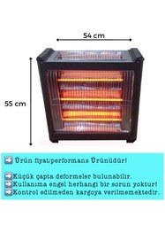 Resim BAYERSAN 3003 Şömine Tipi Isıtıcı Soba 4 Çubuklu Quartz Isıtıcı 2400w 