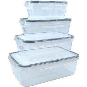 Resim 4&apos Lü İç İçe Sızdırmaz Contalı Kilitli Kapaklı Plastik Erzak Saklama Kapları Lc315 4832 
