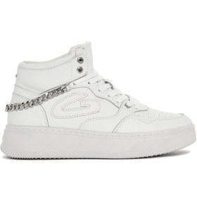 Resim Derimod Alberto Guardiani Kadın Beyaz Deri Kalın Tabanlı Bilekli Sneaker G03g100010 