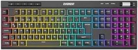 Resim Everest KB-68 Shin Siyah Aydınlatmalı Rainbow Q Membrane Gaming Oyuncu Klavye 