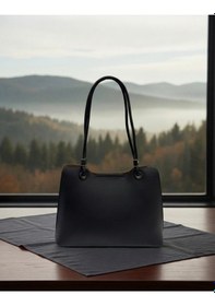 Resim Just Polo Özel Tasarım Premium Kadın El Çantası - Elit Zarif Ve Şehirli Stil Shopper Siyah 