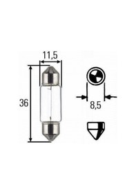 Resim 36mm C5w Sofit Halojen Oto Ampul 12v 2adet 