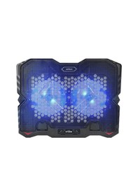 Resim Addison Ad-s1 Storm Mavi Led Işıklı 2 Fanlı 2 Usb Dc 5v 125 125 20mm Notebook Soğutucu Stand 