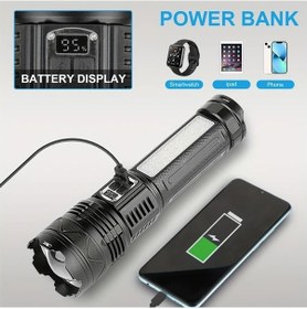 Resim Tongdashop Anyıce 5400mah Şarj Edilebilir 9 Modlu Parlak Led El Feneri Kamp Yürüyüş Acil Durum 