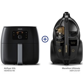 Resim Philips HD9650/90 Airfryer XXL 2225 W Fritöz + XB9125/07 Marathon Ultimate Elektrikli Süpürge 