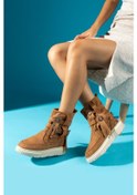 Resim Shoetek Filipa Kadın Bot&bootie Püsküllü Postal Taba Süet Taba Suet 
