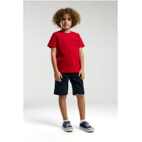 Resim U.s. Polo Assn. Erkek Çocuk Sırt Yazılı Kırmızı Şortlu Bermuda Pijama Takım Kırmızı 