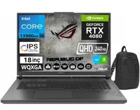 Resim Asus Rog Strıx G18 G814JZ-N6023 İntel İ9-13980HX 16gb DDR5 Ram 2tb SSD 12GB RTX4080 175W 18 İnç 240Hz QHD WQXGA Windows11Pro Taşınabilir Bilgisayar N602321+Weblegelsinçanta 2 Yıl Resmi Distribütör Garantili