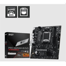 Resim Msı Pro A620am-b Evo Ddr5 6800mt/s 1xhdmı 1xvga 1xm.2 Usb Matx Am5 Amd Am5 9000/8000/7000 Seri İle Uyumlu 