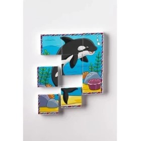 Resim Hype Store Manyetik Blok Çift Taraflı 9 Parçalı Mıknatıslı Penguen - Köpek Balığı Puzzle - 2 Görsel Yapboz 