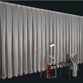 Resim Gold Simli İnce Çizgili Tül Perde Pilesiz Extraforlu Düz Dikim-gold Gold 