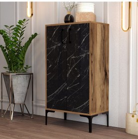 Resim Variant Prag Ayakkabılık - Ceviz / Siyah Mermer Siyah 