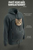Resim Petolojim Pati Kucağı Sweatshirt (Kanguru Keseli Kedi-Köpek Taşıma Kıyafeti) S/M Beden Oversize 