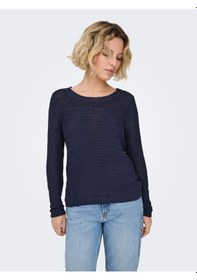 Resim Only Onlgeena Xo L/s Pullover Knt Noos Kadın Blue Uk Gömlek - 15113356 Mavi 